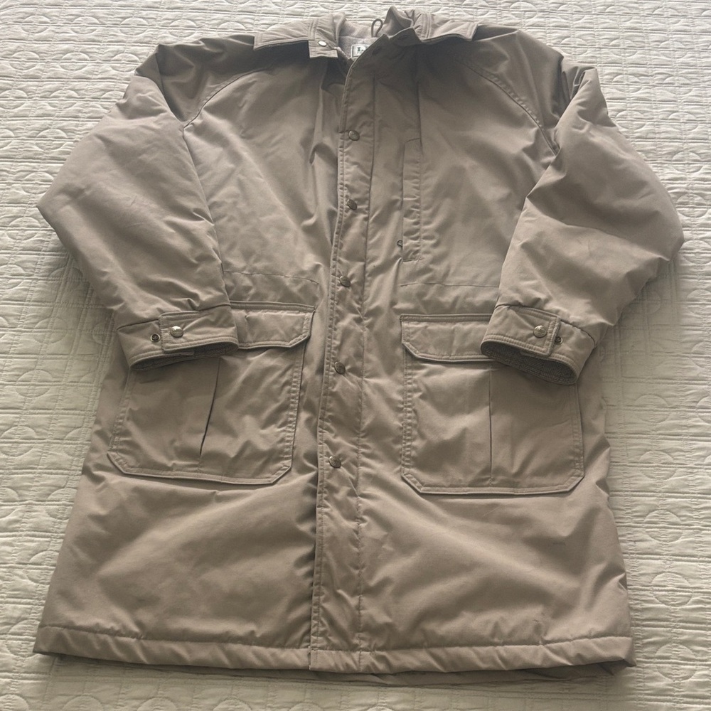 LL Bean Classic Tan Parka Coat, Mens L
